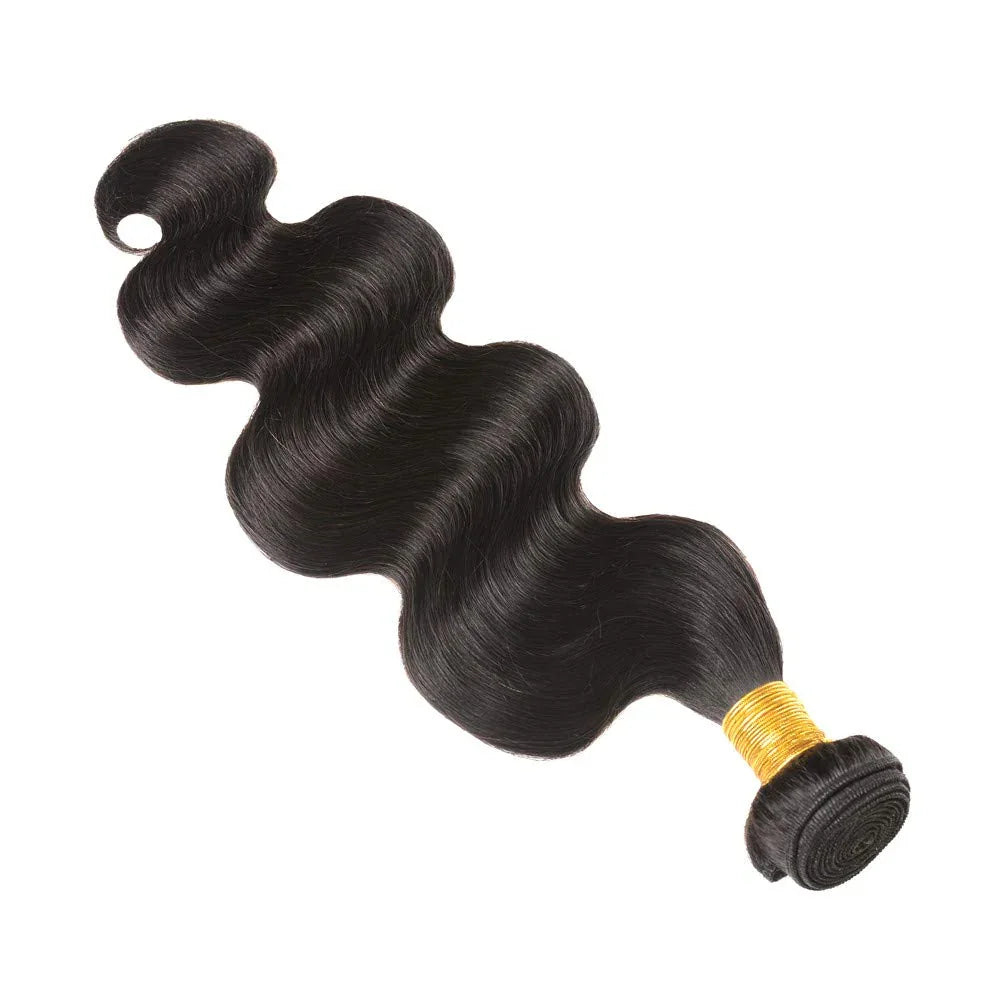 Body wave hair bundle, 100% virgin Brazilian hair, soft, dense, tangle-free, perfect for extensions and natural hairstyles. 16 Inches - TiDealz