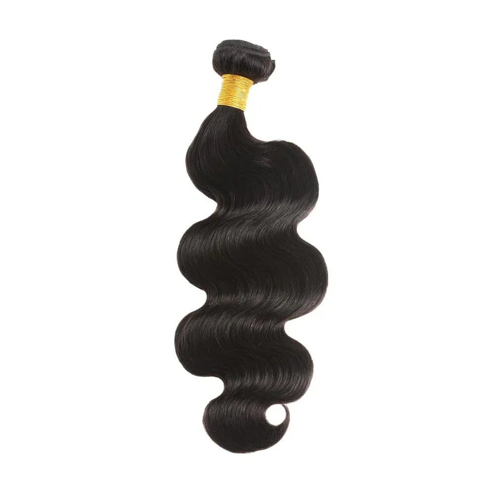 Body wave hair bundle, 100% virgin Brazilian hair, soft, dense, tangle-free, perfect for extensions and natural hairstyles. 16 Inches - TiDealz
