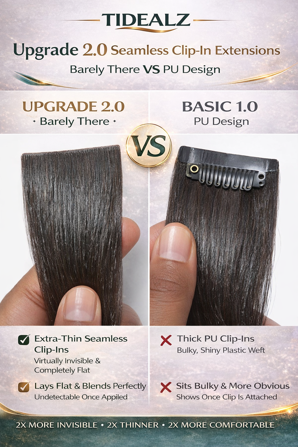 14 Inch Yaki Straight Clip-In Human Hair Extensions – Remy Invisible Clip Ins Natural Black (110g 6pcs) | TiDealz TiDealz