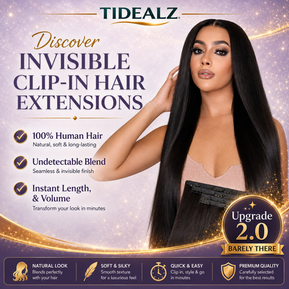 14 Inch Yaki Straight Clip In Human Hair Extensions Remy Invisible Weft | TiDealz