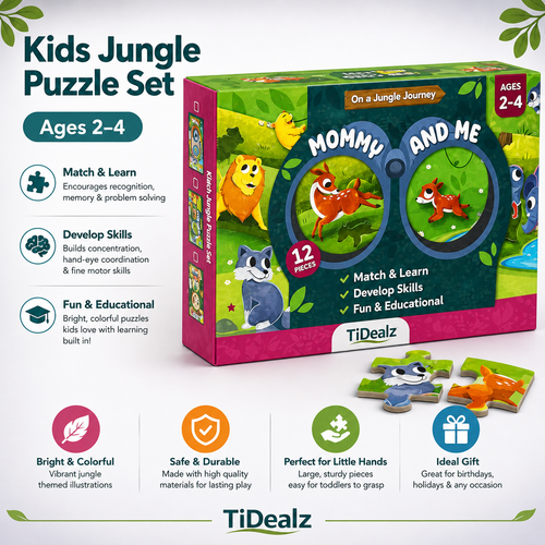 Mommy and Me Jungle Puzzle Educational Matching Game Age 2+ | TiDealz