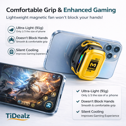 Magnetic Phone Cooler CX12MEMO CX12 Magnetic Phone Cooler – Rechargeable Gaming Radiator with RGB & Temperature Display | TiDealz 2025  – Rechargeable Mobile Radiator with RGB LED TiDealz