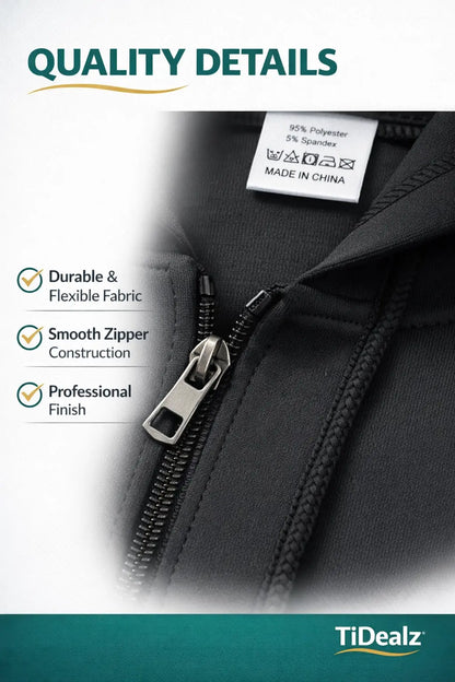 Men’s SECURITY Hooded Jacket Black Zip Hoodie Tactical Style Polyester Blend | TiDealz TiDealz