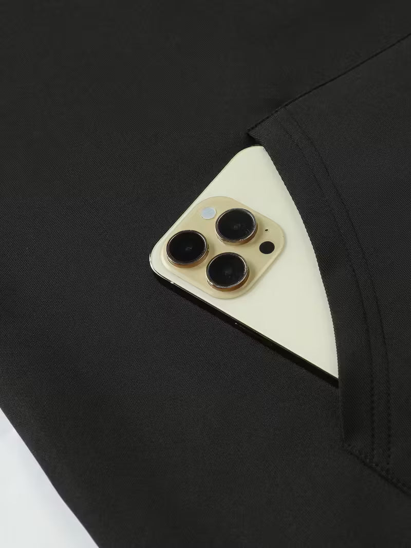 Men’s “SECURITY” Hooded Jacket – Black Zip-Up Casual Coat with Polyester Lining - TiDealz