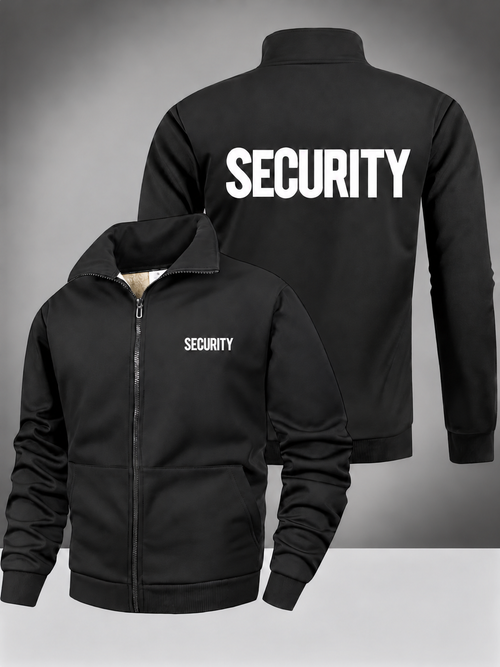Men's Thermal Security Fleece Jacket with Stand Collar