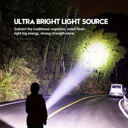 Mini LED Tactical Flashlight – USB Rechargeable, High-Power Compact Light with Clip