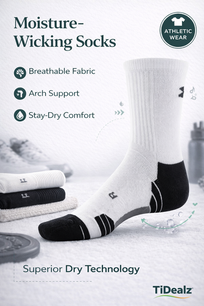 Under Armour Youth Team Crew Sports Socks 1 Pairs – Cushioned Performance Socks for Training (White/Black) | TiDealz - TiDealz