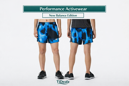 New Balance Men’s Running Shorts 5” Lined – Performance Training Shorts Moisture-Wicking (Blue/Black) | TiDealz New Balance