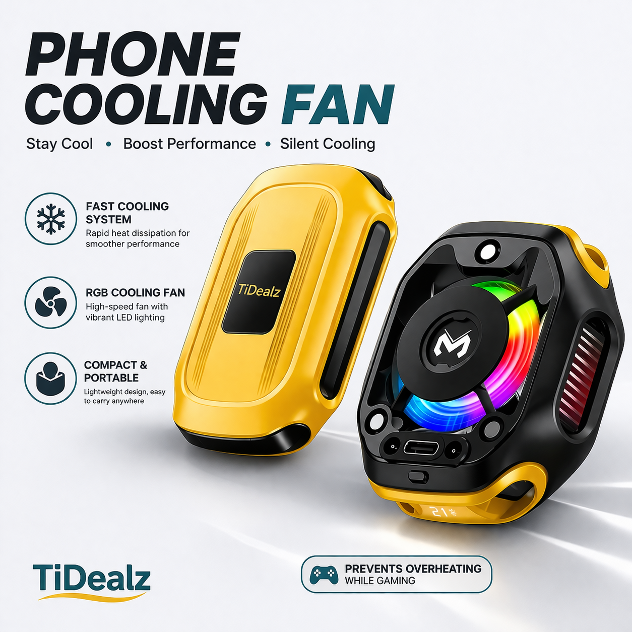 Magnetic Phone Cooler CX12MEMO CX12 Magnetic Phone Cooler – Rechargeable Gaming Radiator with RGB & Temperature Display | TiDealz 2025  – Rechargeable Mobile Radiator with RGB LED TiDealz