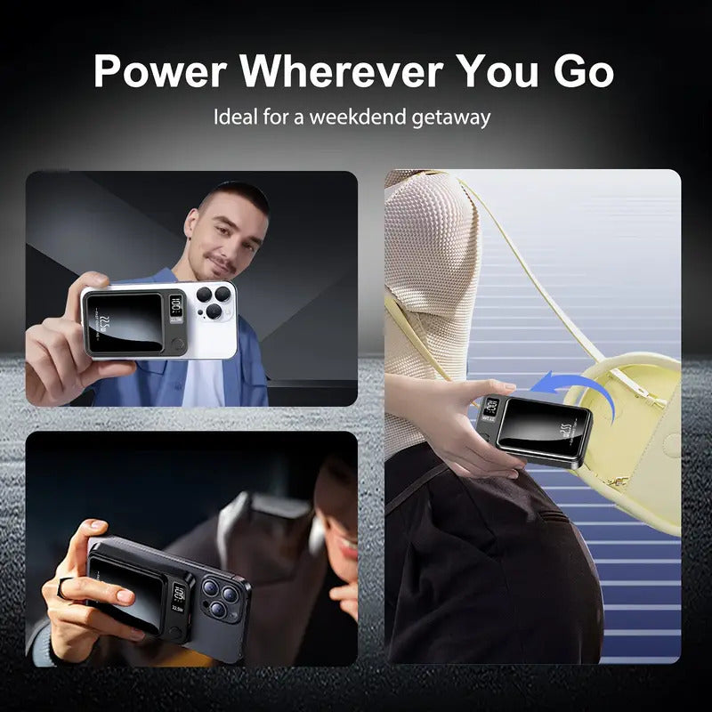 Power Bank 10000 mAh Portable Wireless Charger – 22.5W Fast Charging – Compatible with iPhone 16/15/14/13/12 & Android