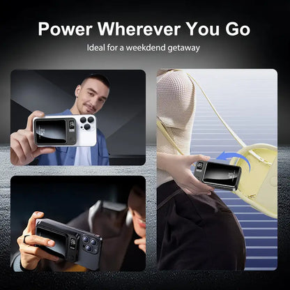 Power Bank 10000 mAh Portable Wireless Charger – 22.5W Fast Charging – Compatible with iPhone 16/15/14/13/12 & Android