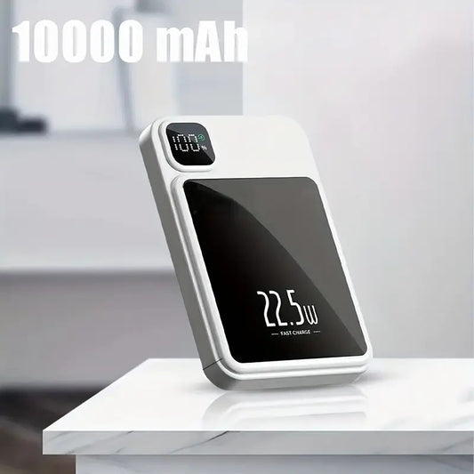 Power Bank 10000 mAh Portable Wireless Charger – 22.5W Fast Charging – Compatible with iPhone 16/15/14/13/12 & Android