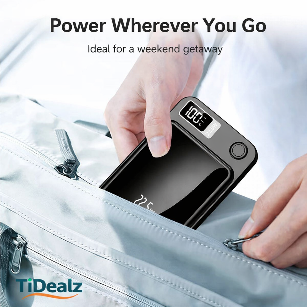 10000mAh Magnetic Power Bank – 22.5W Fast Charging Wireless Portable Charger USB-C | TiDealz TiDealz
