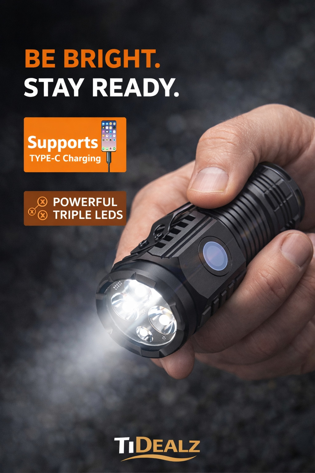 Mini LED Tactical Flashlight Rechargeable – Compact Clip Light for Outdoor & Emergency Use | TiDealz TiDealz