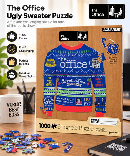 The Office Ugly Christmas Sweater 1000-Piece Shaped Puzzle