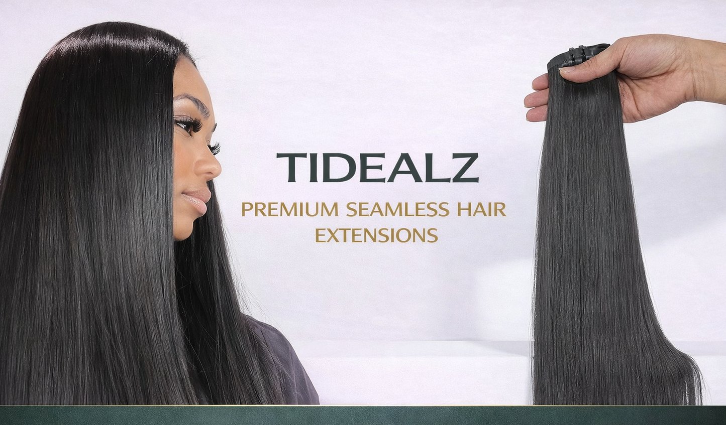 14 Inch Silky Straight Clip-In HACuman Hair Extensions – Remy Seamless PU Weft Natural Black (110g 6pcs) | TiDealz TiDealz