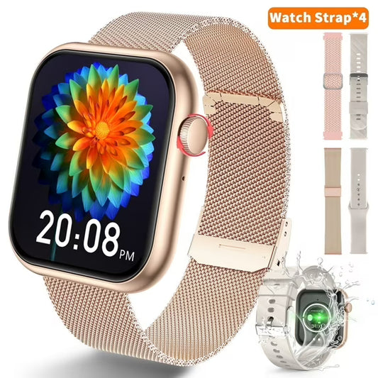 Smart Watch for Android & iPhone – 1.96" HD Display, Bluetooth Call, IP68 Waterproof (4 Bands Included) - TiDealz