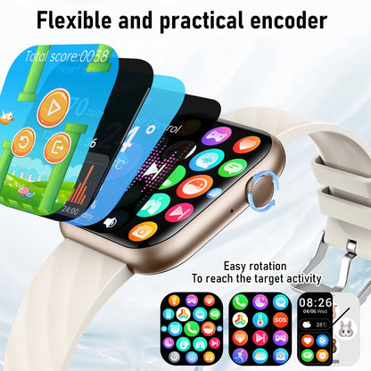 Smart Watch for Android & iPhone – 1.96" HD Display, Bluetooth Call, IP68 Waterproof (4 Bands Included) - TiDealz