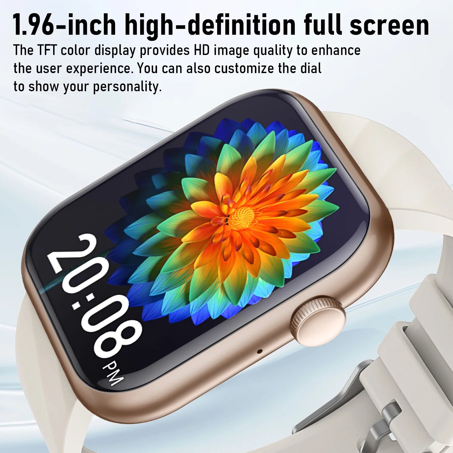 Smart Watch for Android & iPhone – 1.96" HD Display, Bluetooth Call, IP68 Waterproof (4 Bands Included) - TiDealz