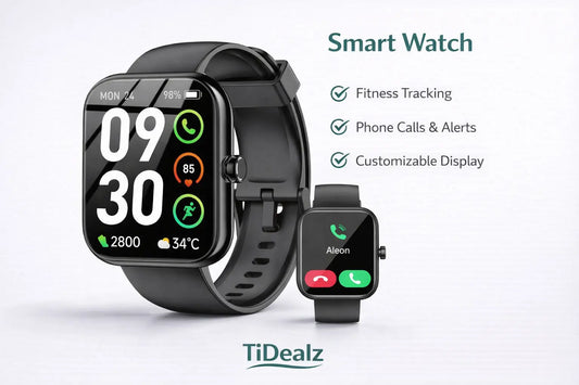 Smartwatch Alexa Built-in Bluetooth Call 1.83'' HD Fitness Tracker 120+ Sports Modes IP68 Black | TiDealz TiDealz