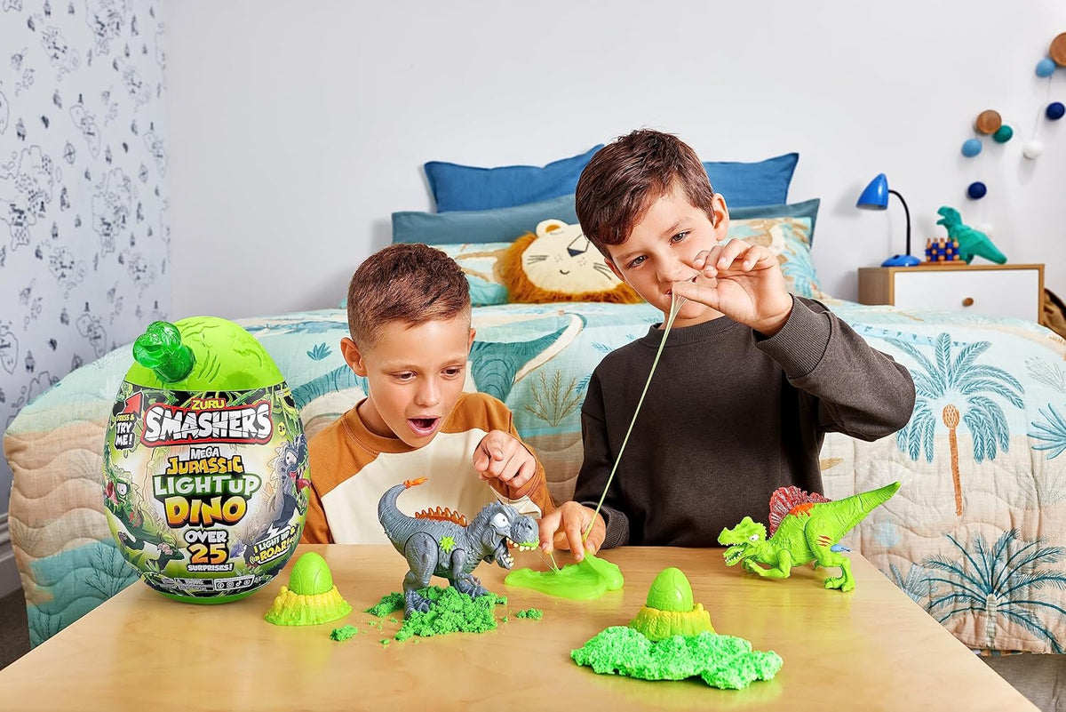Smashers Mega Jurassic Light Up Dino Egg (Spinosaurus) – Collectible Dinosaur Toy with 25+ Surprises - TiDealz