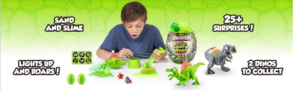 Smashers Mega Jurassic Light Up Dino Egg (Spinosaurus) – Collectible Dinosaur Toy with 25+ Surprises - TiDealz