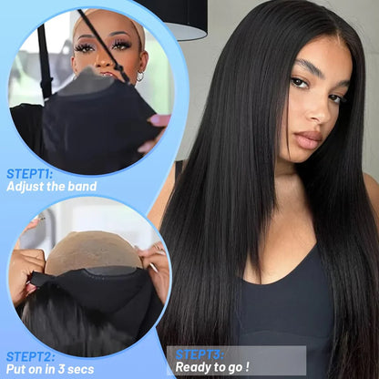 22 Inches 5x5 glueless lace closure wig, 200% density, Brazilian virgin hair, adjustable cap, pre-plucked, baby hair. Quick and natural application. - TiDealz