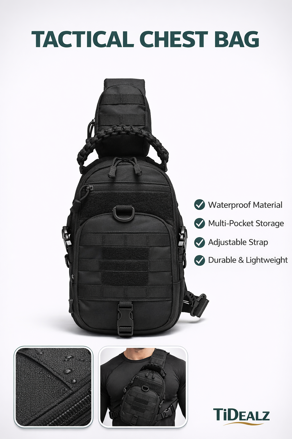 Multi-Functional Outdoor SportMulti-Functional Sports Chest Bag – Tactical Crossbody Sling Bag for Running, Hiking & Travel | TiDealzs TiDealz