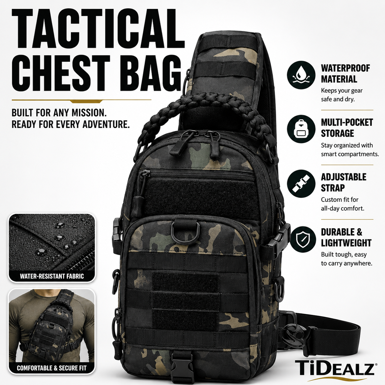 Multi-Functional Sports Chest Bag Tactical Crossbody Sling Bag | TiDealz