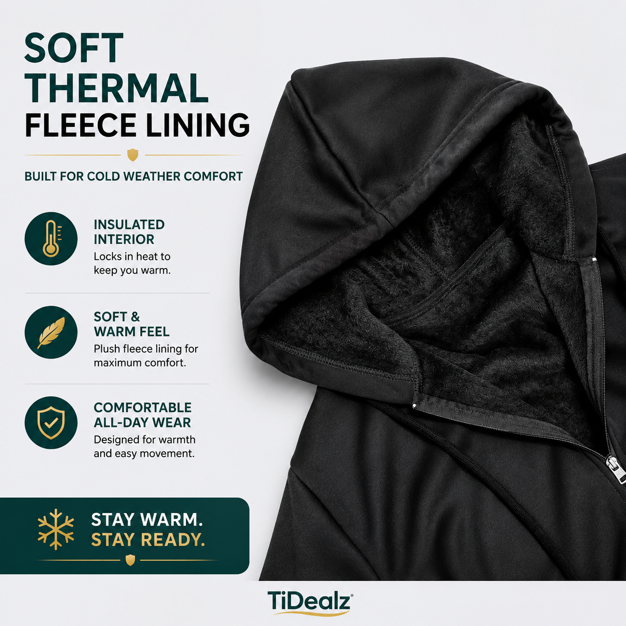Men's Thermal Security Hooded Jacket Winter Workwear Coat | TiDealz