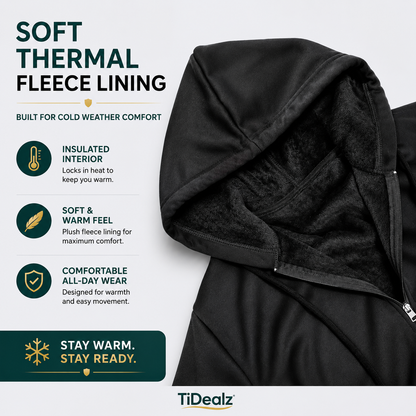 Men's Thermal Security Hooded Jacket Winter Workwear Coat | TiDealz