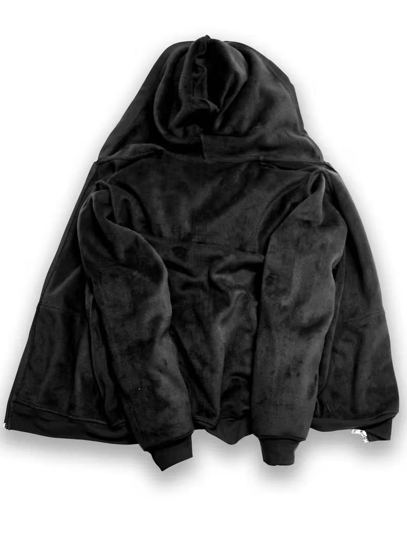 Thermal Hooded Jacket for men – Extreme Cold Weather Winter Coat with SECURITY Print, Thick Insulated Hoodie for Running, Hiking, Cycling, Outdoor Work (Black) - TiDealz