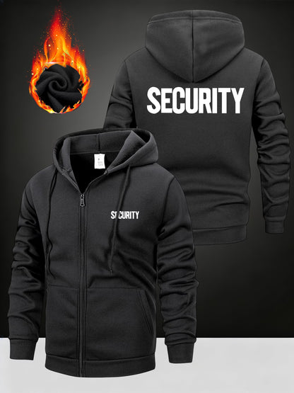 Men's Thermal Security Hooded Jacket Winter Workwear Coat | TiDealz