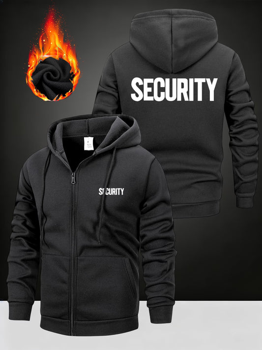 Men's Thermal Security Hooded Jacket Winter Workwear Coat | TiDealz