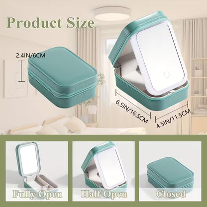 Travel box Small Makeup Bag with LED Mirror & Perfume inside – Portable Vanity Case - TiDealz