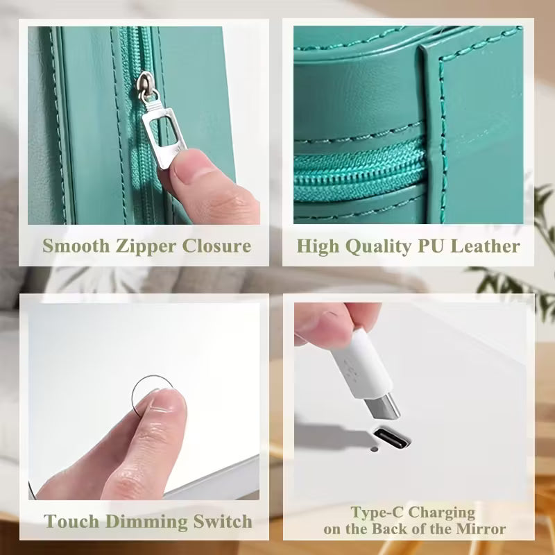 Travel box Small Makeup Bag with LED Mirror & Perfume inside – Portable Vanity Case - TiDealz