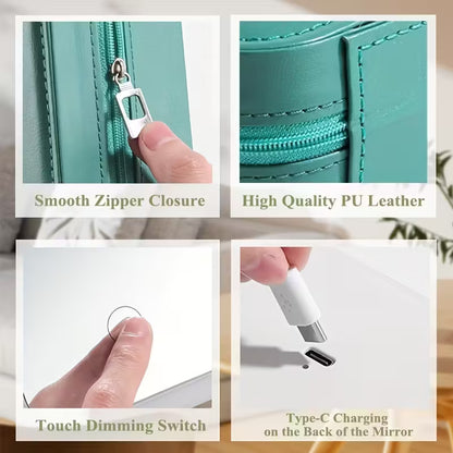 Travel box Small Makeup Bag with LED Mirror & Perfume inside – Portable Vanity Case - TiDealz