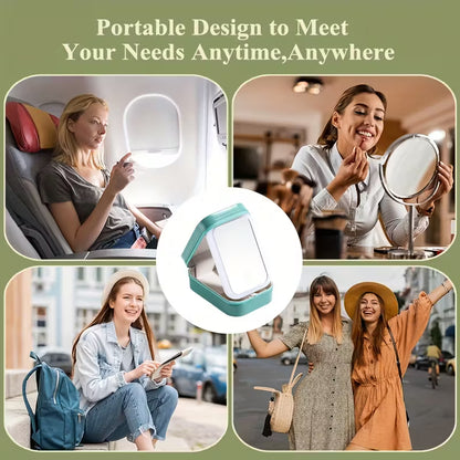 Travel box Small Makeup Bag with LED Mirror & Perfume inside – Portable Vanity Case - TiDealz