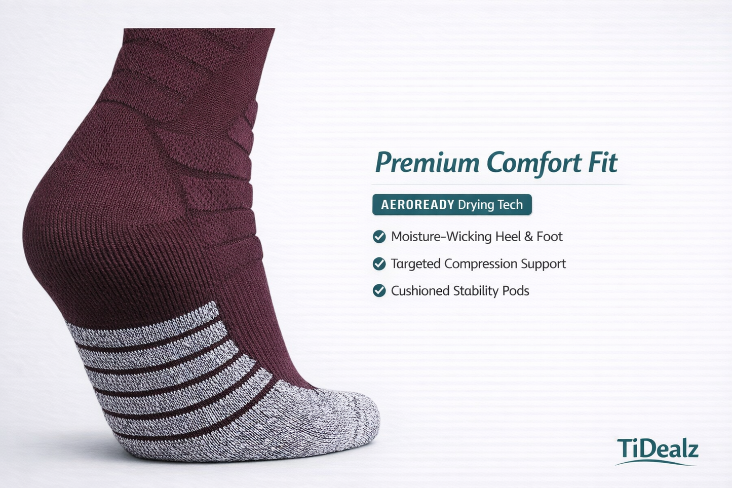 adidas unisex-adult Adizero Football Socks XL – Moisture-Wicking Performance Sports Socks (Maroon/White) | TiDealz Adidas