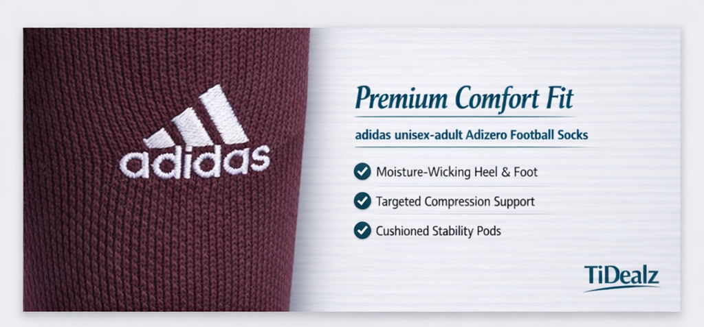 adidas unisex-adult Adizero Football Socks XL – Moisture-Wicking Performance Sports Socks (Maroon/White) | TiDealz Adidas