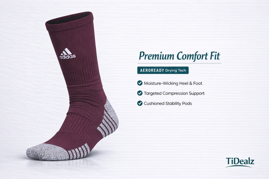 adidas unisex-adult Adizero Football Socks XL – Moisture-Wicking Performance Sports Socks (Maroon/White) | TiDealz Adidas